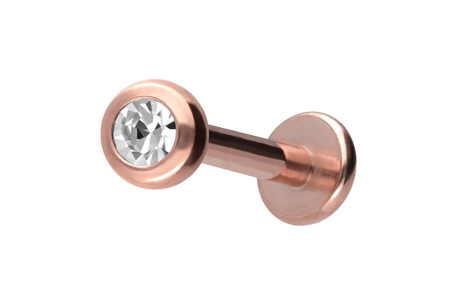 Titan Labret Piercing mit Innengewinde KRISTALL